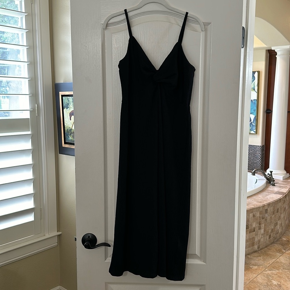 H&M Spaghetti Strap Midi Summer Dress in Black Size Small
